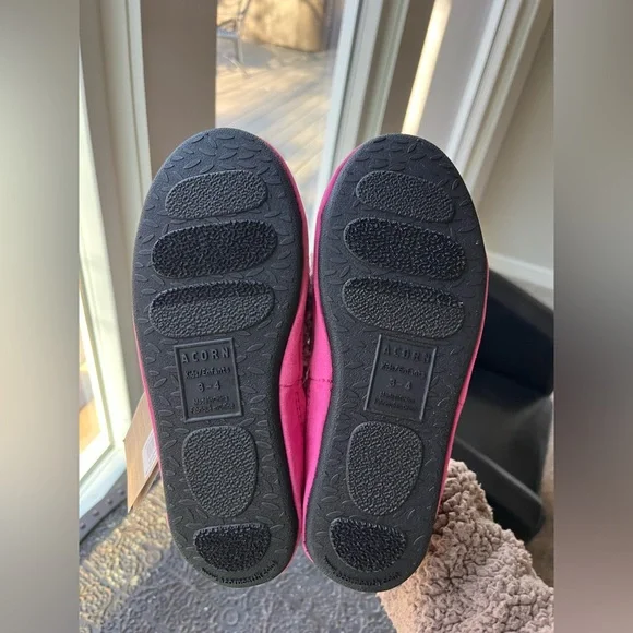 ACORN KIDS CRITTER NOVELTY MOC SLIPPERS IN PINK PIG 3-4 - Picture 9 of 9